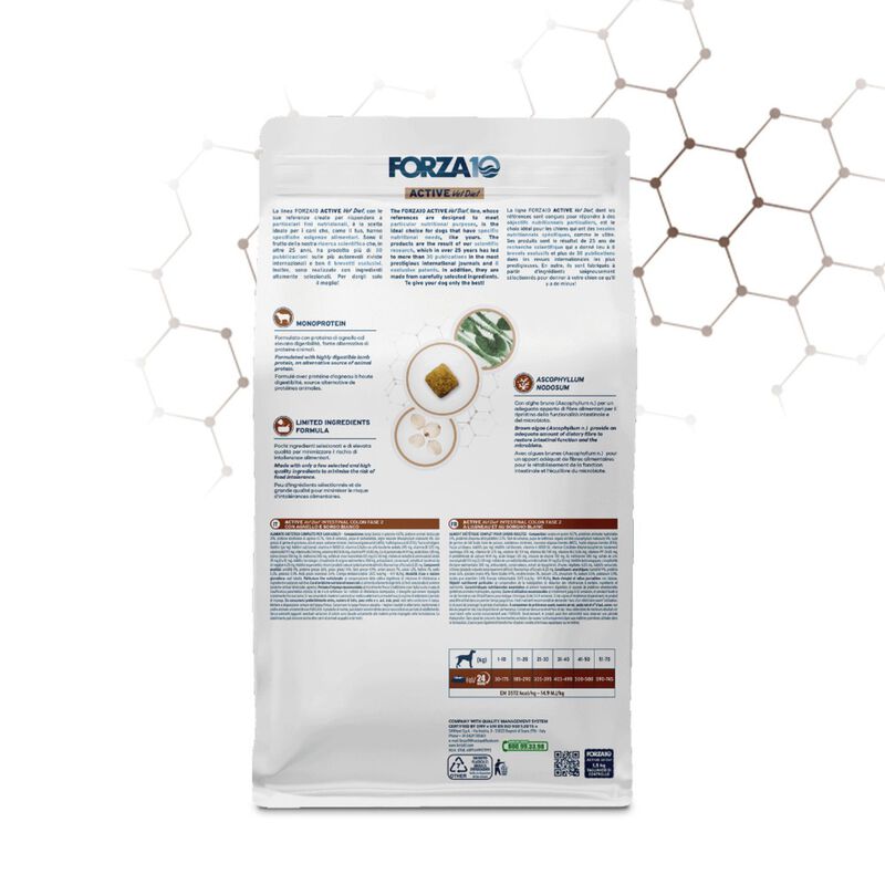 Forza10 Active Vet Diet Dog Adult Intestinal Colon Fase 2 Agnello 10 kg