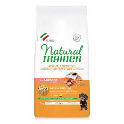 Natural Trainer Dog Adult Mini Sensitive Gluten Free con Salmone 7 kg