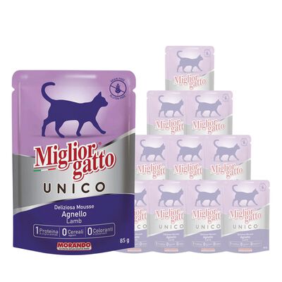 Migliorgatto Unico Cat Adult mousse con Agnello 85 gr