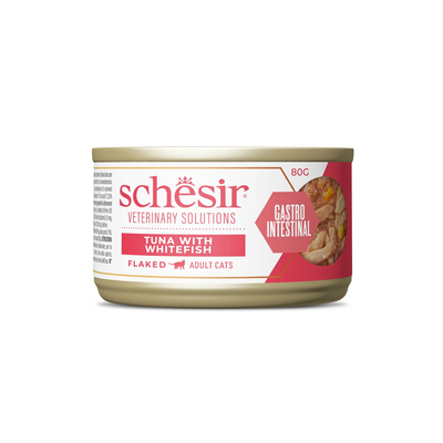 Schesir Veterinary Solutions Cat Adult Gastrointestinal Tonnetto con Pesce bianco 80gr