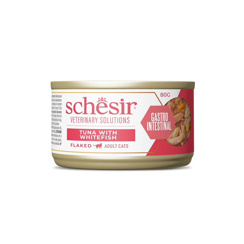 Schesir Veterinary Solutions Cat Adult Gastrointestinal Tonnetto con Pesce bianco 80gr