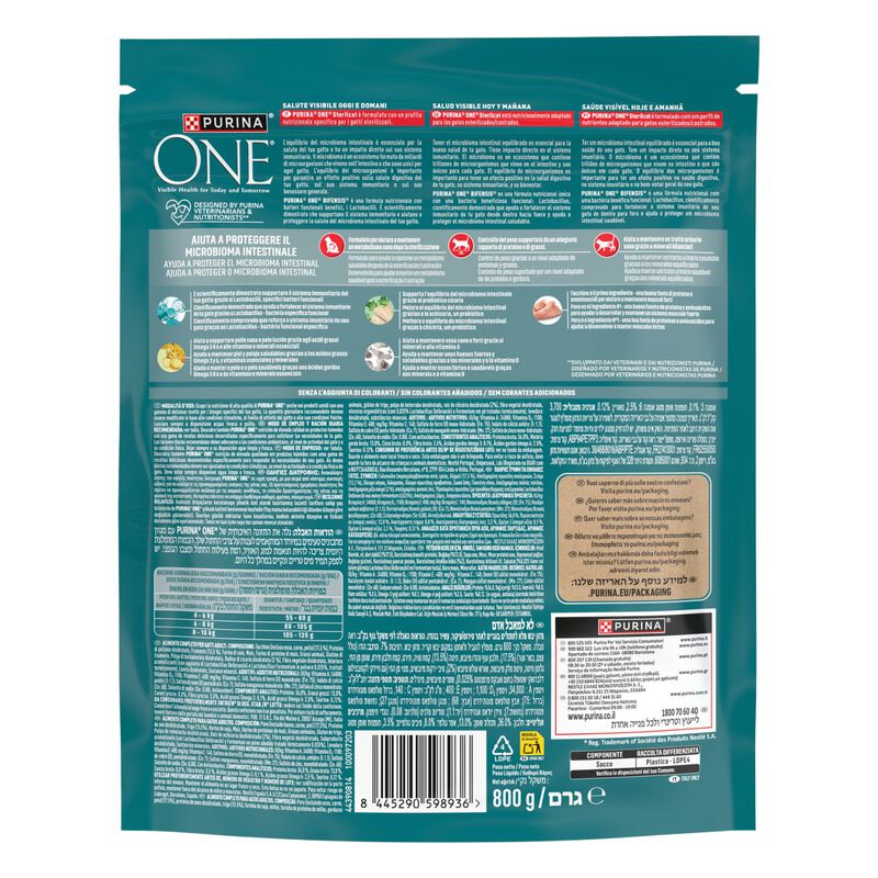 Purina One Cat Adult Sterilised Tacchino e Frumento 800 gr