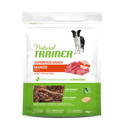 Natural Trainer Dog Adult Snack Superfoods Manzo 85 gr