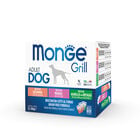 Monge Grill Dog Multipack Salmone, Maiale e Agnello busta 12x100gr image number 0