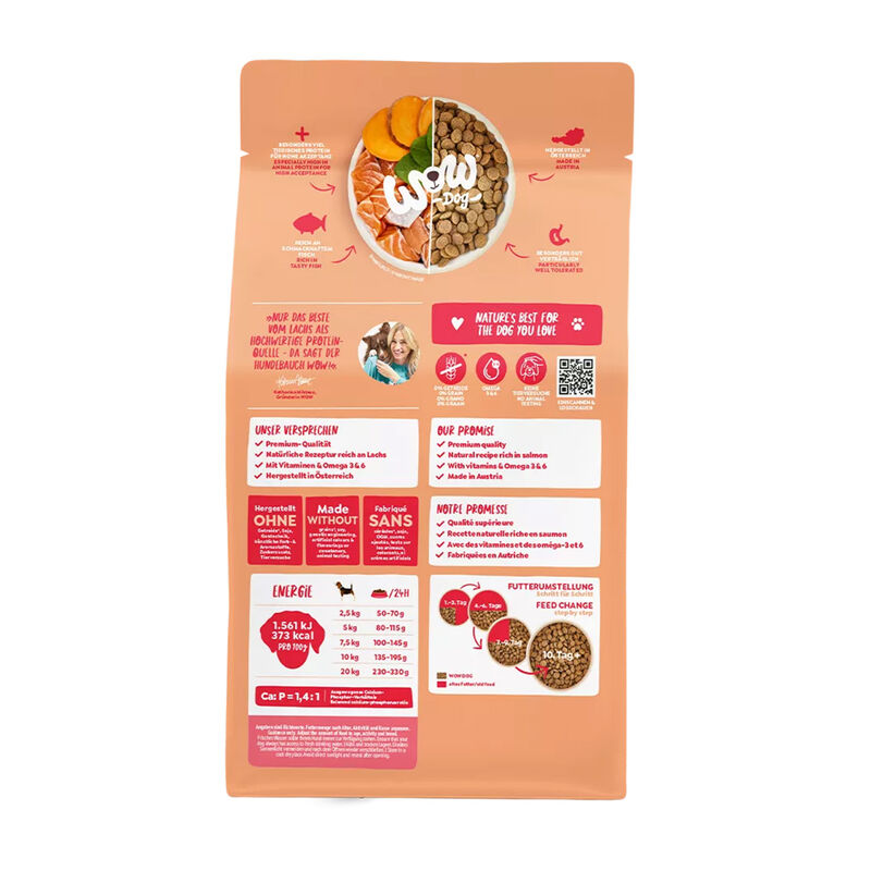 Wow Dog Adult Mini Salmone con spinaci e patate dolci 1kg