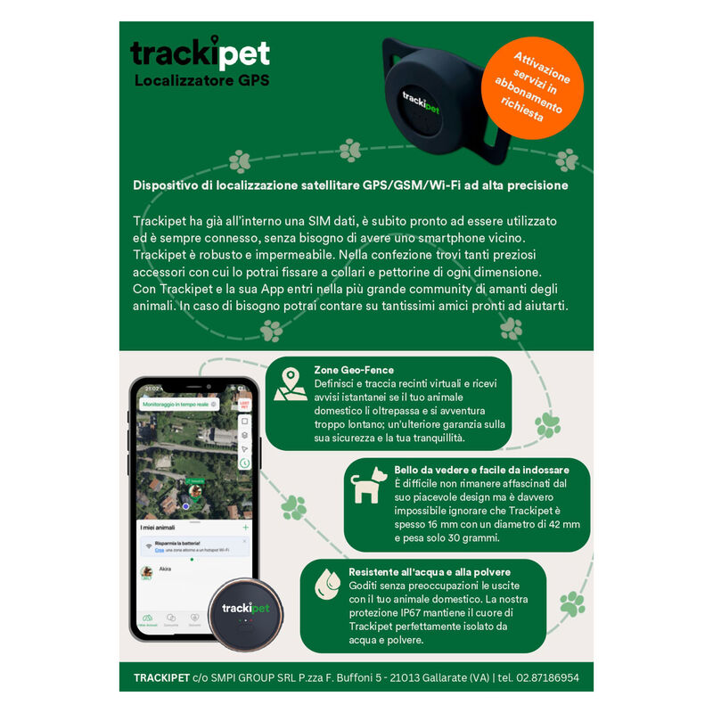 Trackipet Localizzatore GPS per animali domestici
