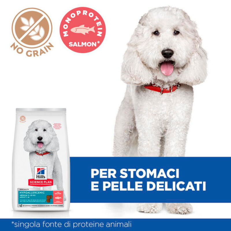 Hill's Science Plan Hypoallergenic Dog Adult Medium Salmone 14Kg