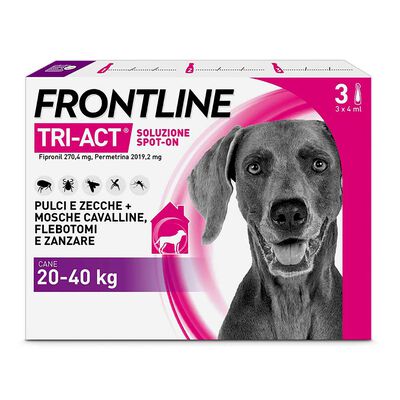 Frontline Tri-act antiparassitario cani 20-40 kg - 3 pipette - Scad Dicembre 2025