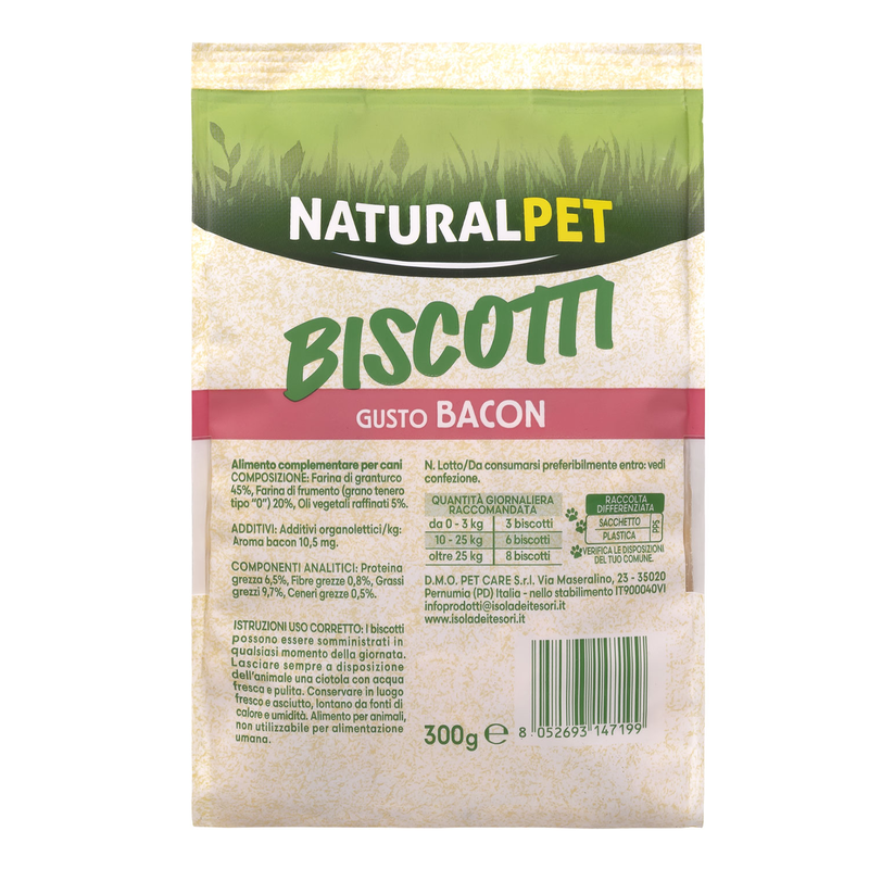 Naturalpet Dog Biscotti gusto Bacon 300gr