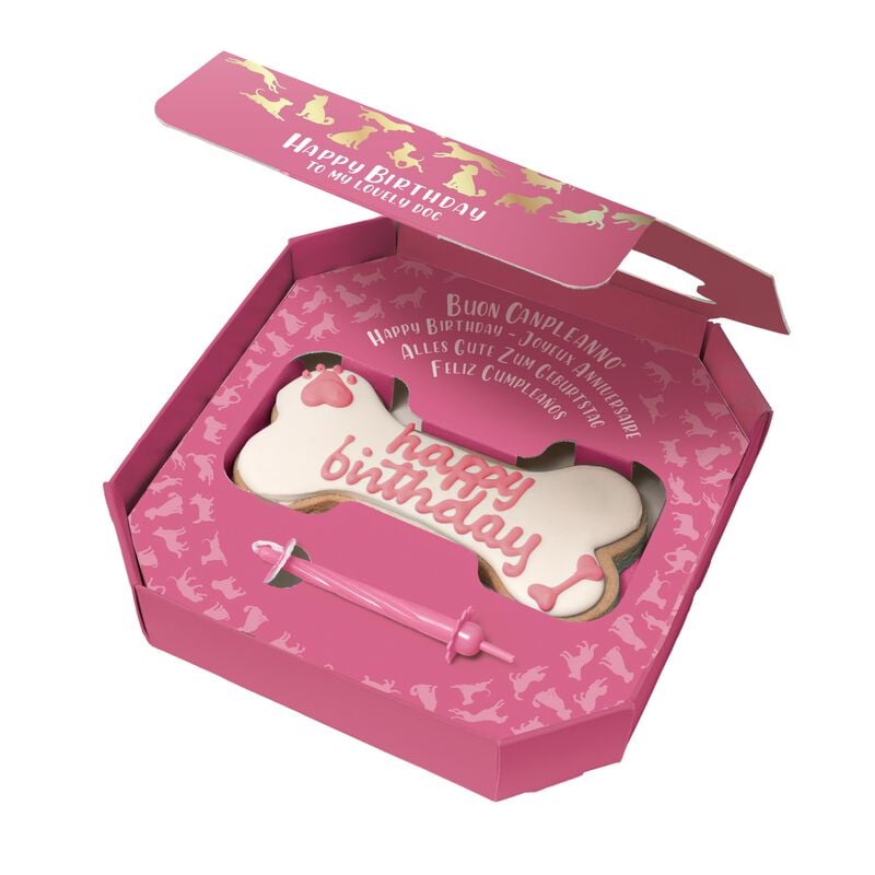 DoggyeBag Bone di Campleanno per cani Rosa 85 gr