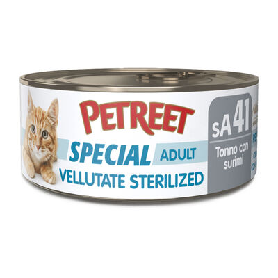 Petreet Vellutate Cat Sterilized Tonno con surimi aroma granchio 70 gr