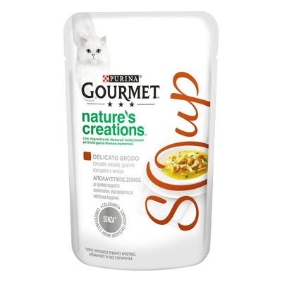 Gourmet Nature's Creation Soup Cat Adult Pollo, Pesce bianco e Verdure 40 gr