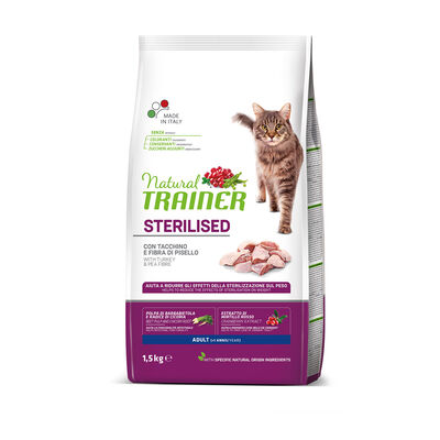 Natural Trainer Cat Adult Sterilised Tacchino 1,5 Kg
