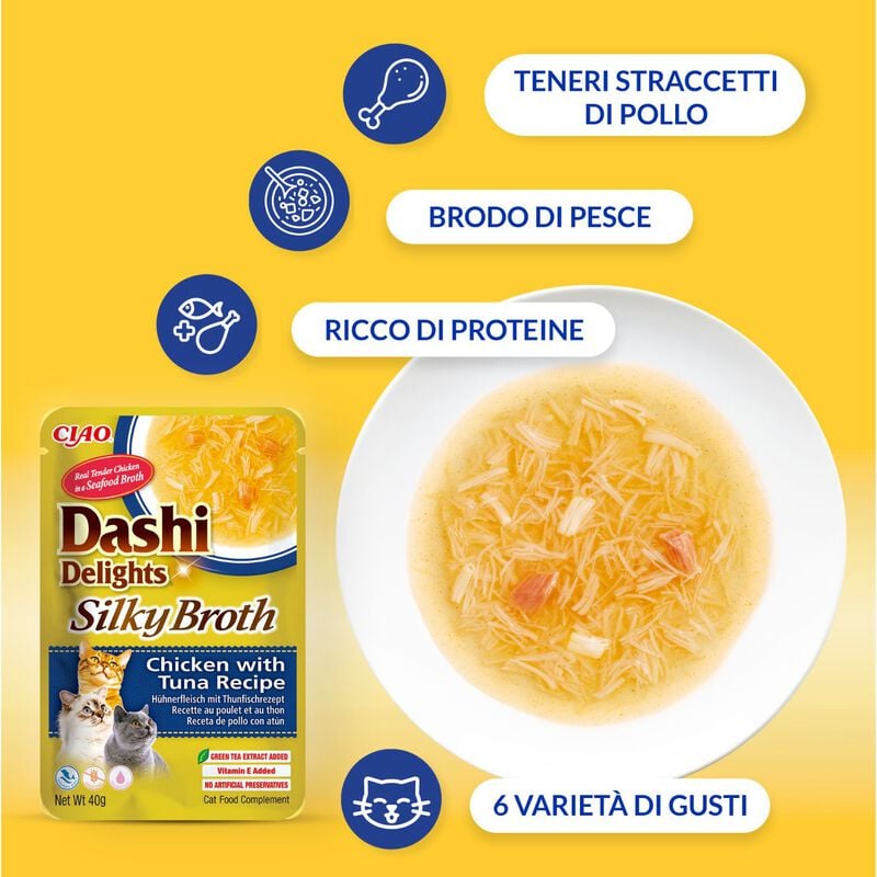 Ciao Dashi Delights Silky Broth Brodo Dashi con straccetti di Pollo e Salmone 40 gr