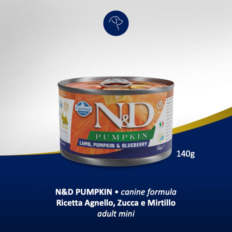 Farmina N&D Pumpkin Dog Adult Mini Agnello e Mirtillo 140 gr