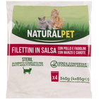Naturalpet Cat Sterilizzati Filettini in salsa con Pollo e Fagiolini e con Manzo e Carote 4x85 gr image number 0