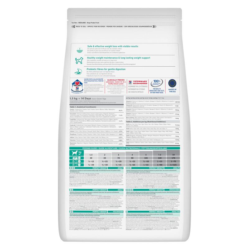 Hill's Science Plan Dog Perfect Weight Small & Mini Adult al Pollo 1,5 kg