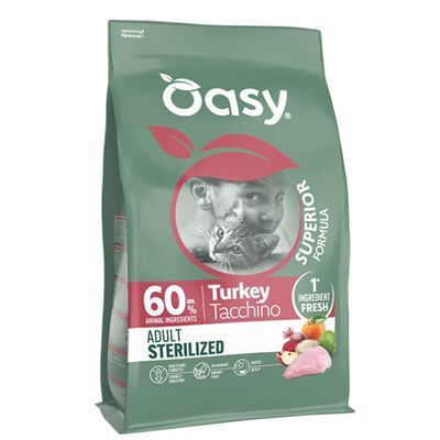 Oasy Superior Formula Cat Adult Sterilized al Tacchino 1,5 kg
