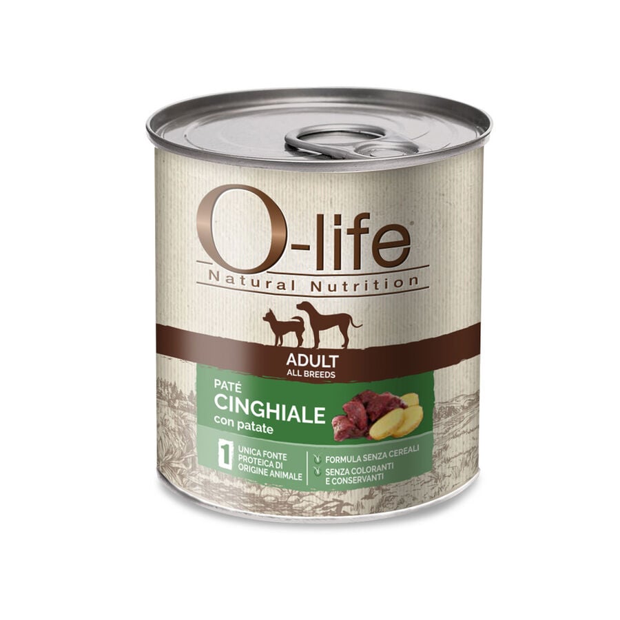 O-life Adult All Breeds Pat&egrave; di Cinghiale con Patate 400 gr