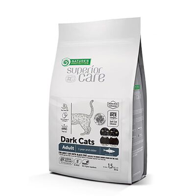 Nature's Protection Superior Care Cat Adult Pelo Scuro con Aringa 1,5 kg Grain Free
