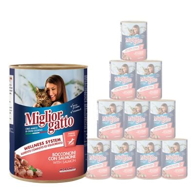 Migliorgatto Cat Adult Bocconcini con Salmone 405 gr