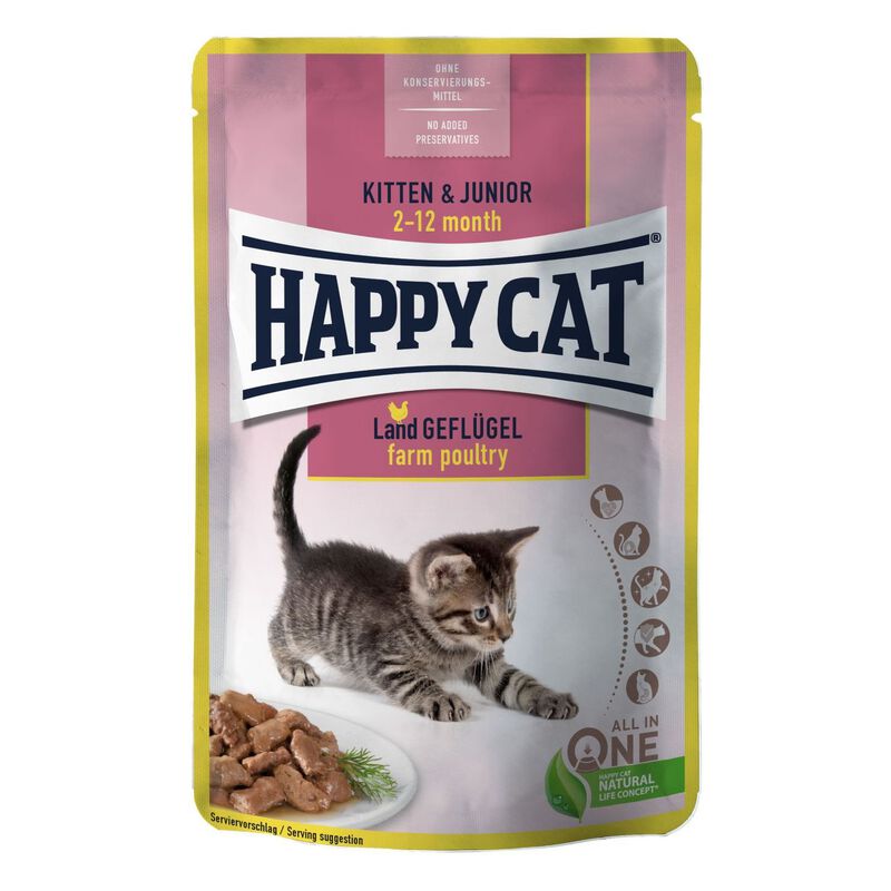 Happy Cat Young Kitten & Junior Pollame 85 gr