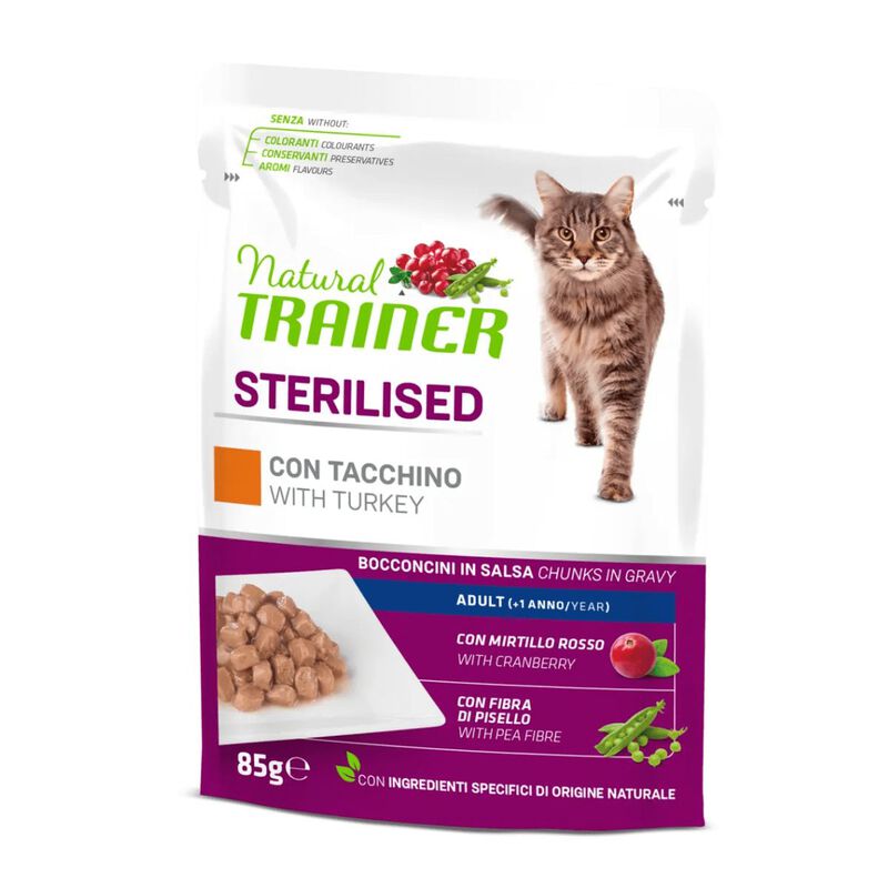 Natural Trainer Cat Adult Sterilised al Tacchino 85 gr