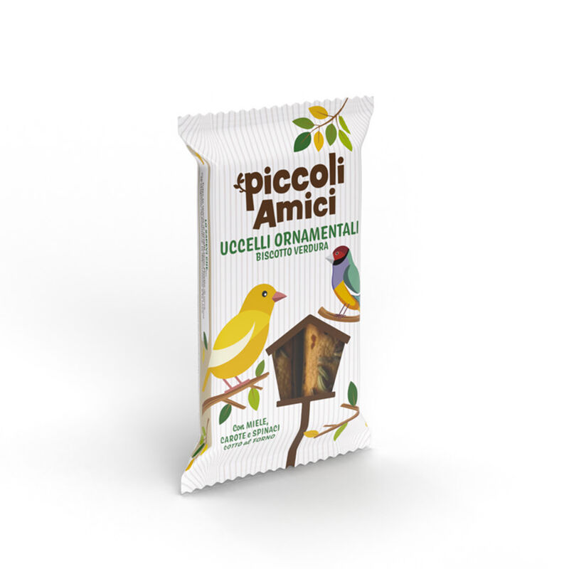 Piccoli Amici Uccelli Ornamentali Biscotto verdura con carote, spinaci, miele e semi 35gr