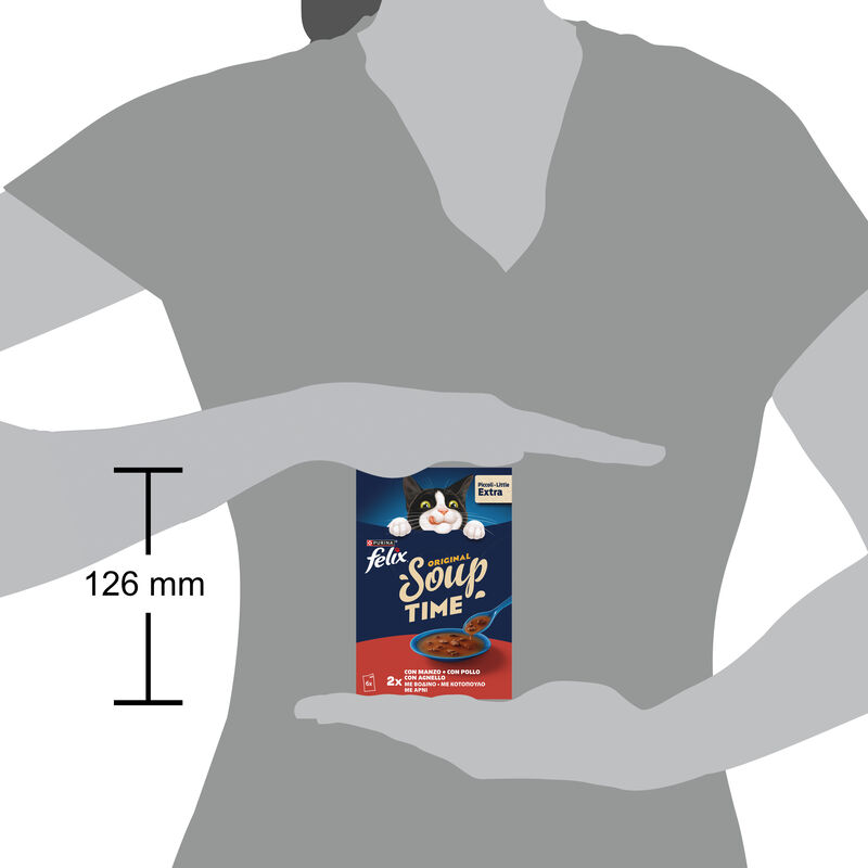 Felix Soup Cat Adult Filetti Manzo Pollo e Agnello 6 pz x 48 gr