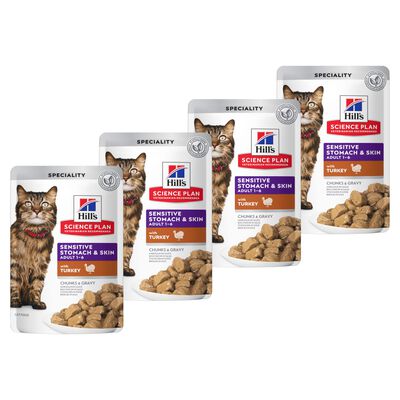 Hill's Science Plan Sensitive Stomach & Skin Cat Adult con tacchino 85gr
