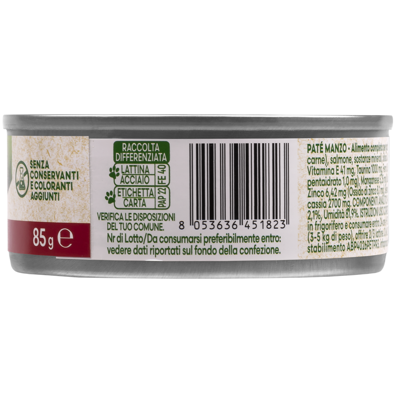 Naturalpet Cat Sterilised Paté Manzo 85gr