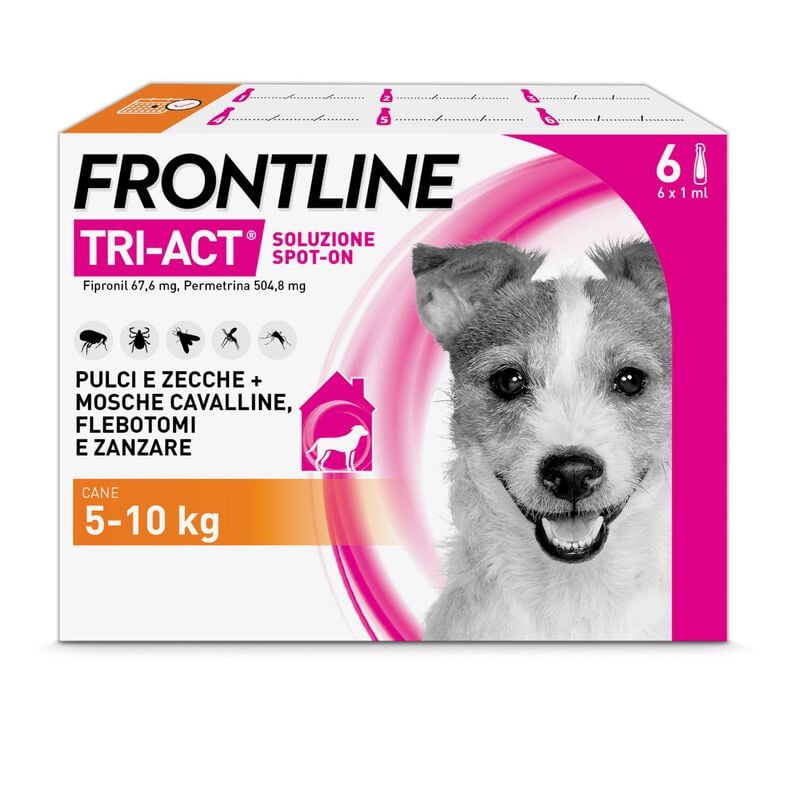 Frontline Tri-act antiparassitario cani 5-10 kg - 6 pipette
