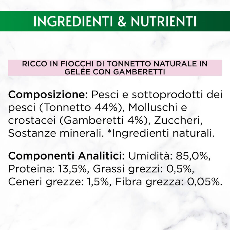 Gourmet Nature's Creations Fiocchi di Tonnetto in Gelèe con Gamberetti 70gr