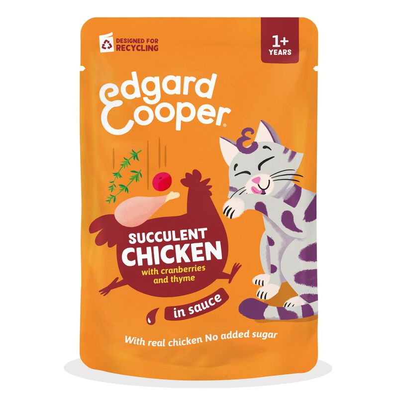 Edgard & Cooper Bocconcini in Salsa per gatti Pollo 85 gr