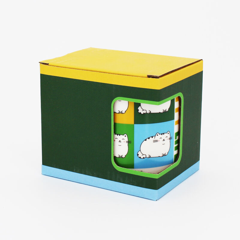 Mug in ceramica con stampa Happy Cat Happy Life