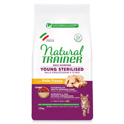 Natural Trainer Cat Young con Pollo 1,5 kg
