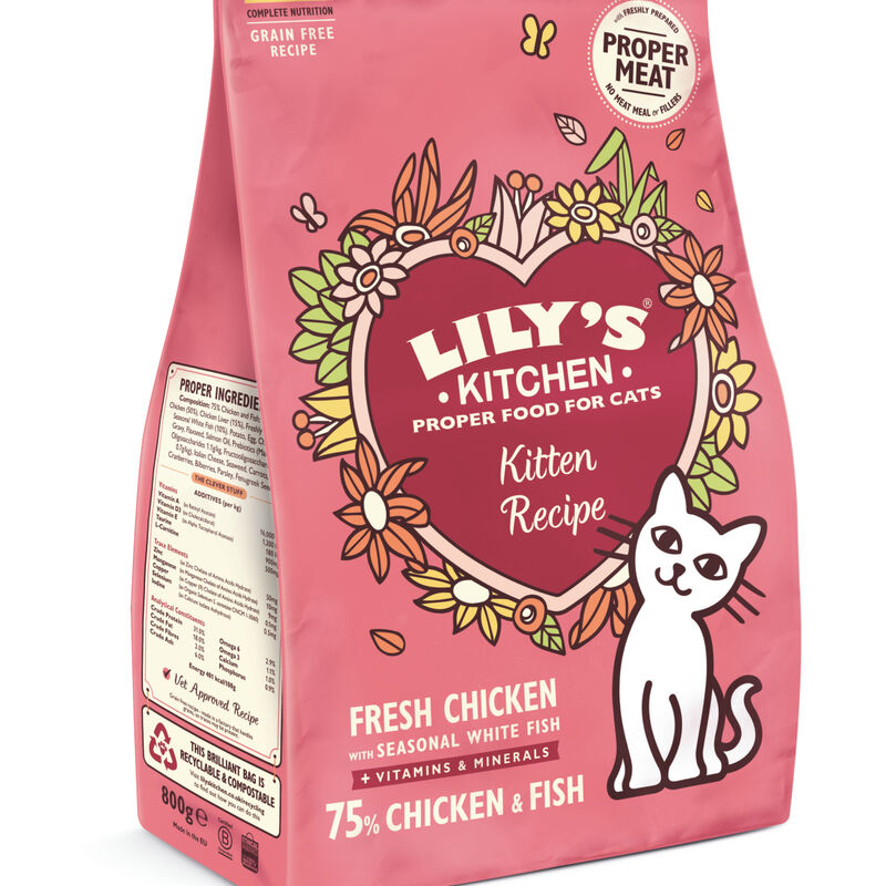 Lily's Kitchen Cat Kitten Chicken & White Fish, Pollo e Pesce Bianco 800 gr