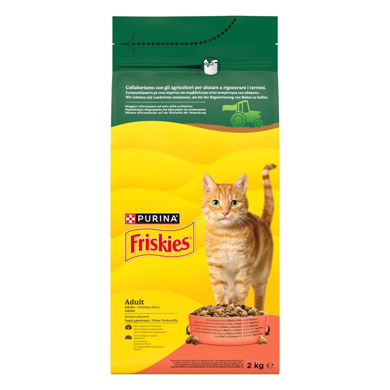 Friskies Cat Adult con Manzo, Pollo e Verdure 2 kg