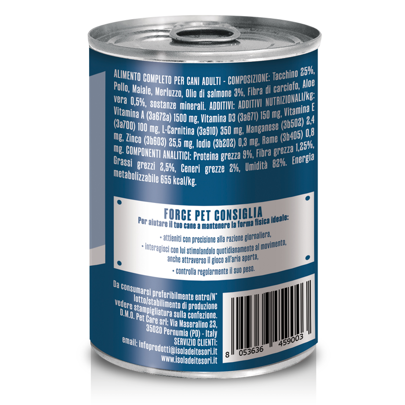 Forcepet Dog Adult Low Fat macinato con tacchino 400gr