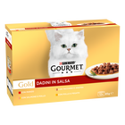 Gourmet Gold Cat Adult Dadini in Salsa con Manzo, Salmone e Pollo, Tacchino e Anatra, Pollo e Fegato 12x85 gr