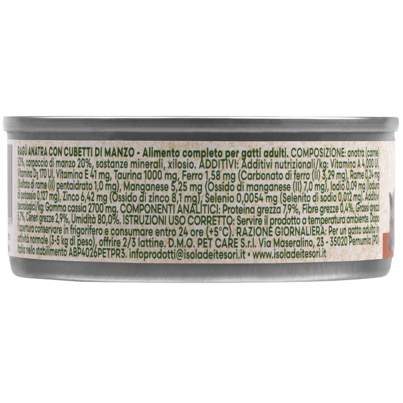 Naturalpet Cat I ragù Anatra con cubetti di manzo 85gr