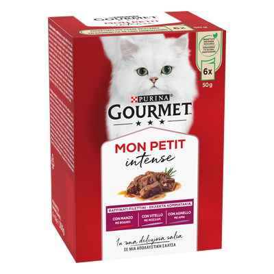 Gourmet Mon Petit Cat Adult con Manzo, Vitello, Agnello 6x50 gr