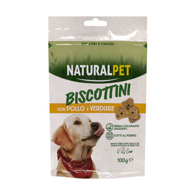 Naturalpet Dog Adult Mini Snack Biscotti con pollo e verdure 100gr