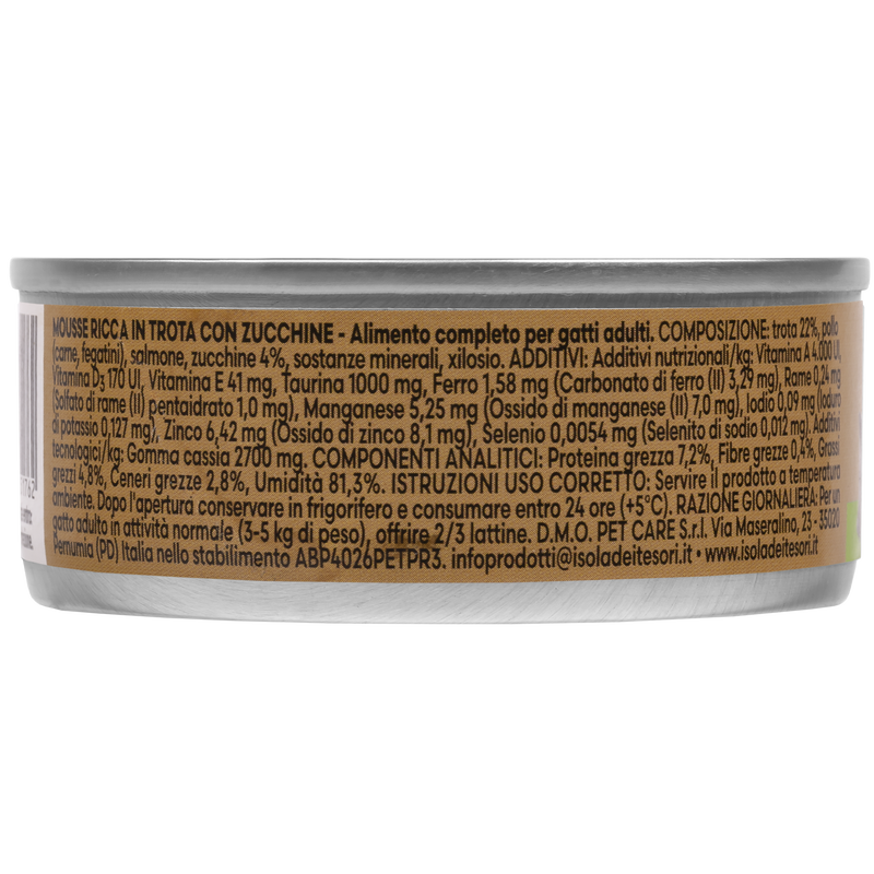 Naturalpet Premium Cat Adult Mousse ricca in trota con zucchine 85gr