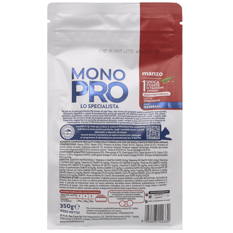 Monopro Cat Sterilised Manzo 350gr