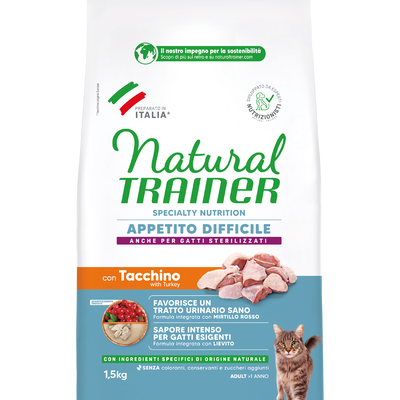 Natural Trainer Cat Adult Exigent con Tacchino 1,5 kg