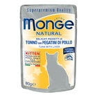 Monge Natural Kitten Pezzetti di Tonno con Fegatini di Pollo 80 gr