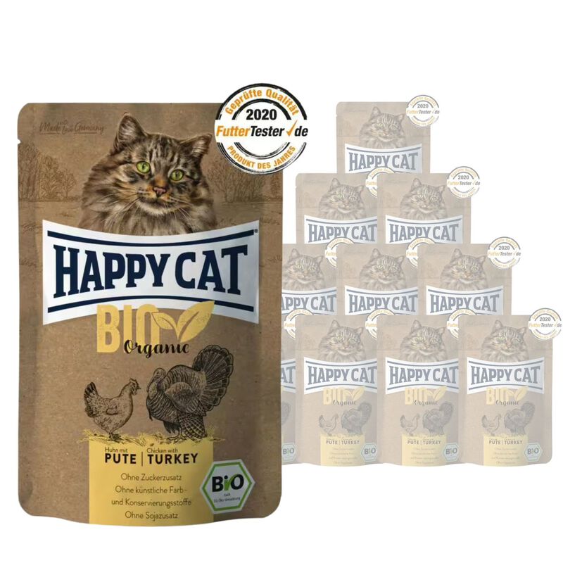 Happy Cat Bio con Pollo e tacchino 85 gr
