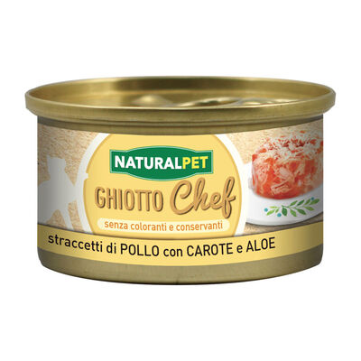 Naturalpet Ghiotto Chef Straccetti di Pollo con Carote e Aloe in gelatina 80gr