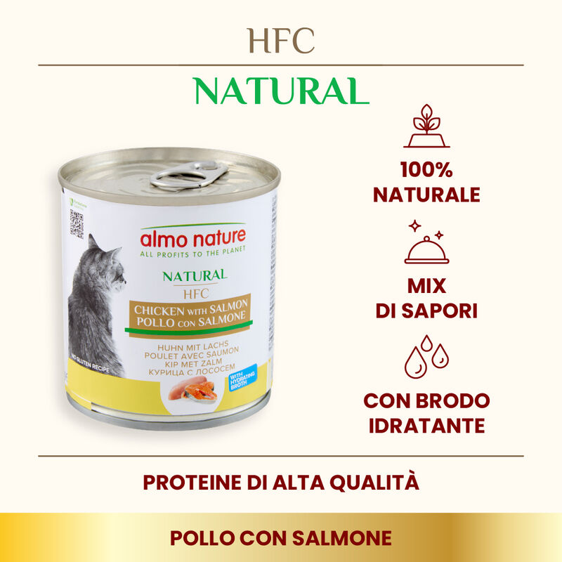 Almo Nature HFC Natural Cat Pollo con Salmone 280 gr